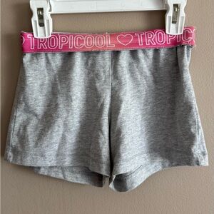 Girls Wonder Nation Gray Shorts with Pink Tropicool Waistband, Size Small (6-6X)